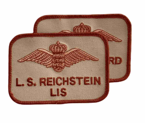 embroidered patches with optional backing, plastic, heat seal, hook and loop, adhesive